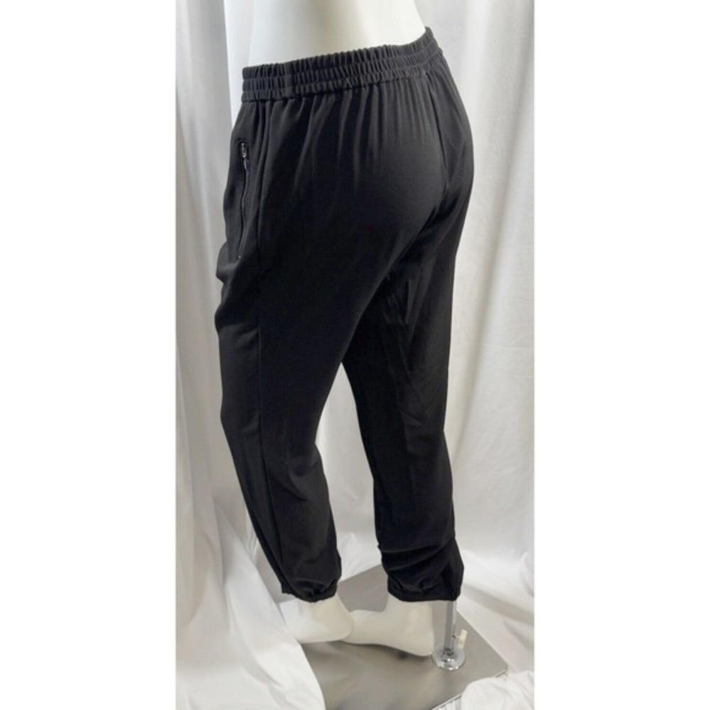 New York & Co Black Stretch Jogger Pants Elastic Waist Zip Pocket M Preppy 74-14 - Picture 11 of 13